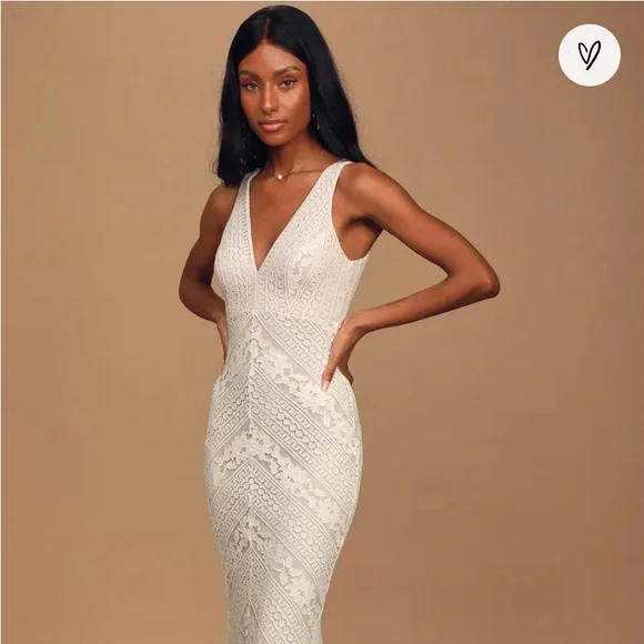 Lulus Alliana White Lace Mermaid Maxi Dress - Picture 1 of 5